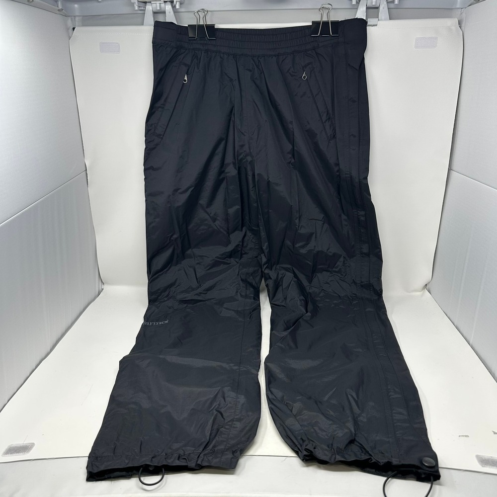Marmot Rain Pants Men M Black Full Zip Side A55260 Ripstop Outdoor Hiking Shell